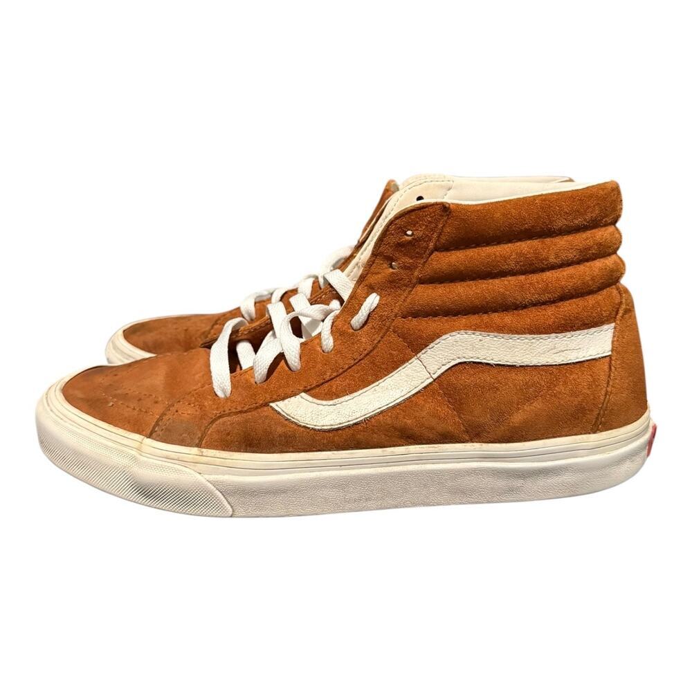 Vans Sk8-Hi Pig Suede Tortoise Shell Brown ScotchGard Men’s Size 10 Sneakers - Picture 5 of 9